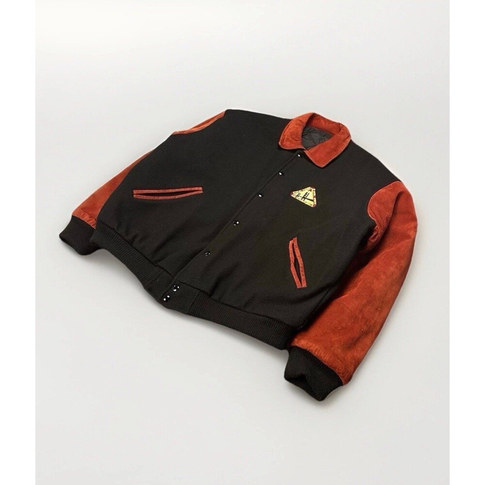 VTG 1996 XL Star Trek Paramount StarFleet Academy Wool Leather Suede Bomber